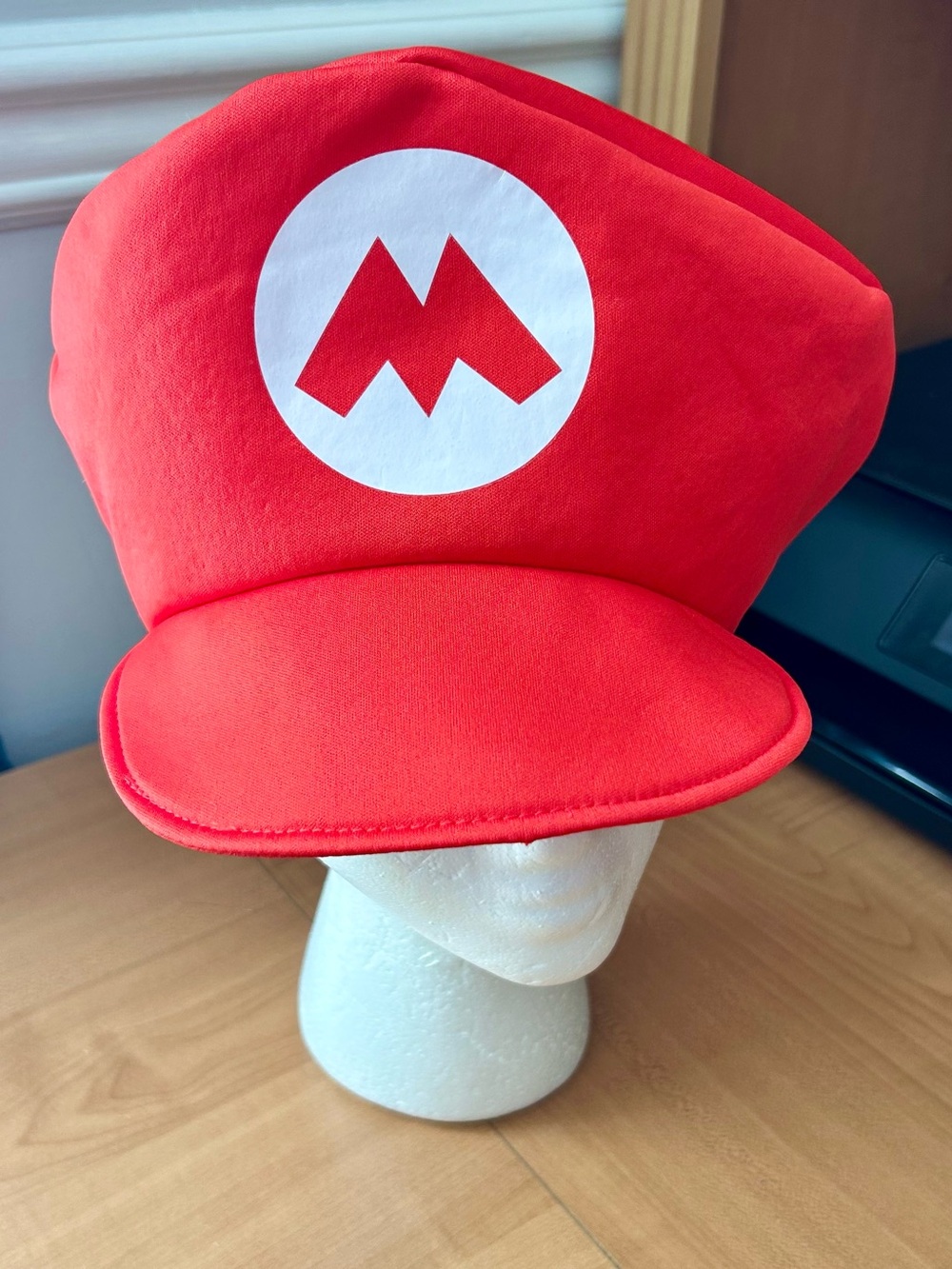 Mario Costume Hat Red White Logo Cosplay Accessory adult size - Picture 1 of 4
